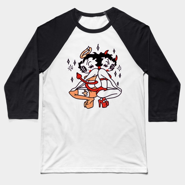 Betty Boop baru 3 Baseball T-Shirt by RyuZen